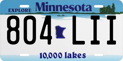 MN license plate 804LII