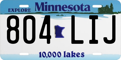 MN license plate 804LIJ