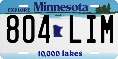MN license plate 804LIM