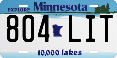 MN license plate 804LIT