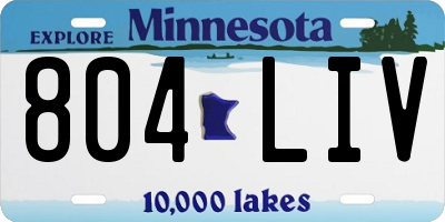 MN license plate 804LIV