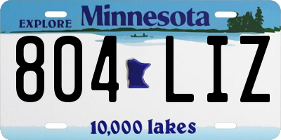 MN license plate 804LIZ