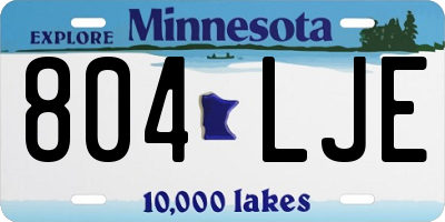 MN license plate 804LJE