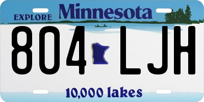 MN license plate 804LJH