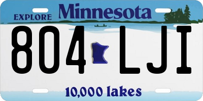 MN license plate 804LJI