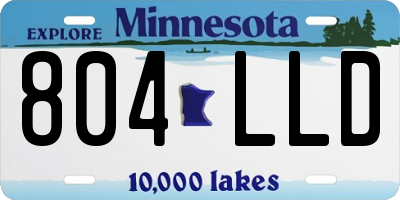 MN license plate 804LLD