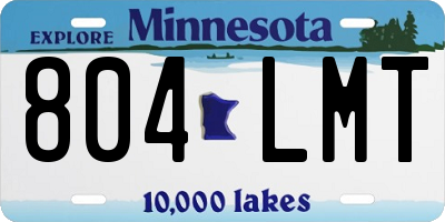MN license plate 804LMT
