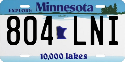 MN license plate 804LNI