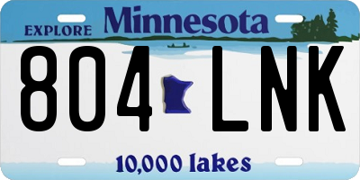 MN license plate 804LNK