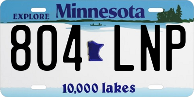 MN license plate 804LNP