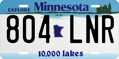 MN license plate 804LNR