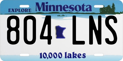 MN license plate 804LNS