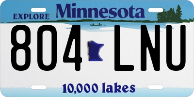 MN license plate 804LNU