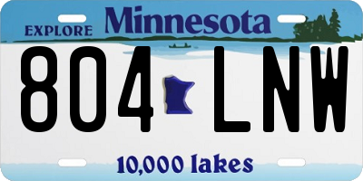 MN license plate 804LNW