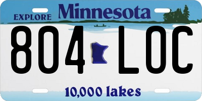 MN license plate 804LOC