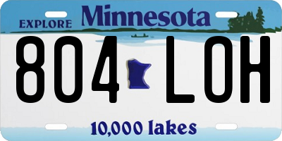 MN license plate 804LOH