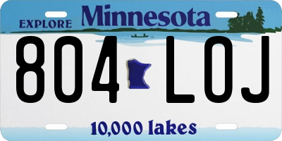 MN license plate 804LOJ
