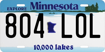 MN license plate 804LOL