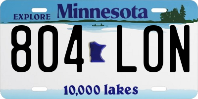 MN license plate 804LON