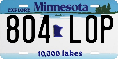 MN license plate 804LOP