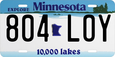 MN license plate 804LOY