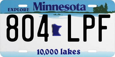 MN license plate 804LPF