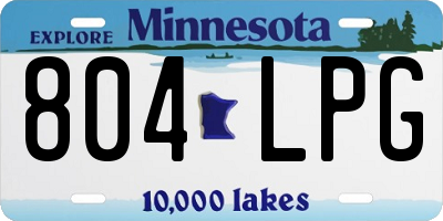 MN license plate 804LPG
