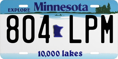 MN license plate 804LPM