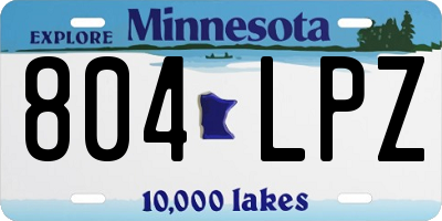 MN license plate 804LPZ