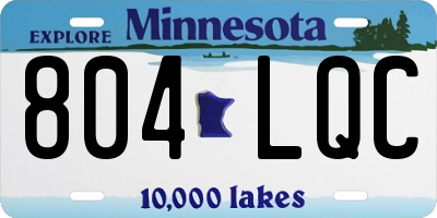 MN license plate 804LQC