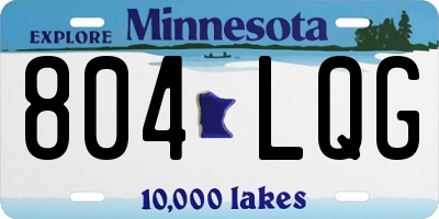 MN license plate 804LQG