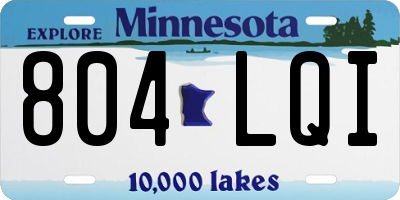 MN license plate 804LQI