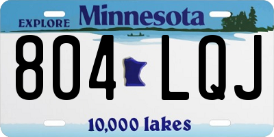 MN license plate 804LQJ