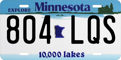 MN license plate 804LQS