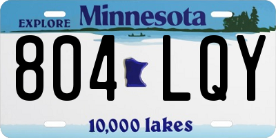 MN license plate 804LQY