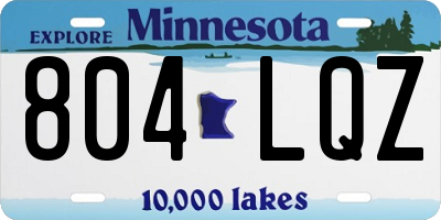 MN license plate 804LQZ