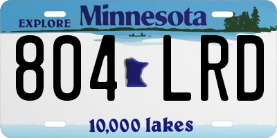 MN license plate 804LRD