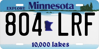 MN license plate 804LRF