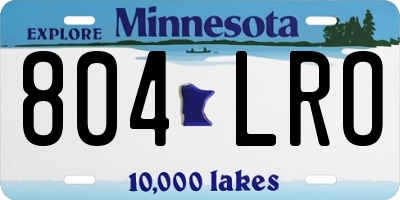 MN license plate 804LRO