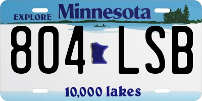 MN license plate 804LSB