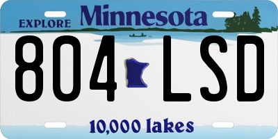 MN license plate 804LSD