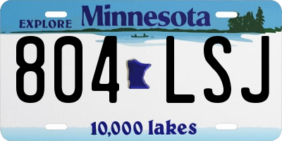 MN license plate 804LSJ