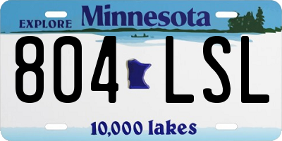 MN license plate 804LSL