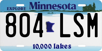 MN license plate 804LSM