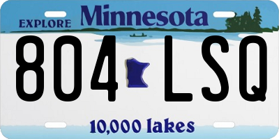 MN license plate 804LSQ