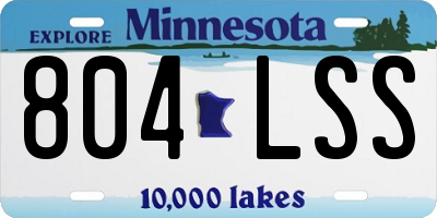 MN license plate 804LSS
