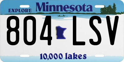MN license plate 804LSV