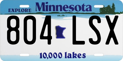 MN license plate 804LSX