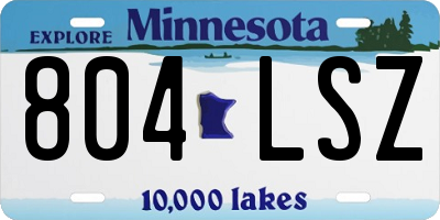 MN license plate 804LSZ