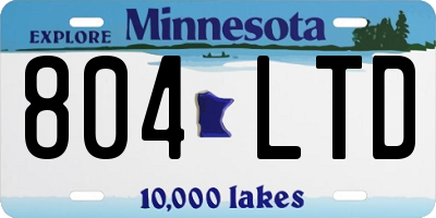 MN license plate 804LTD